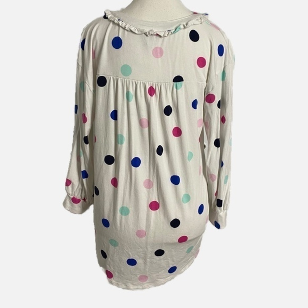 Crown & Ivy Women's Julianna Henley Ruffle Trim Dot
Shirt in Ivory - Picture 2 of 11